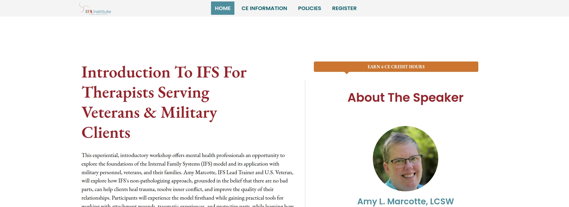 Introduction to IFS for Therapists Serving Veterans & Military Clients